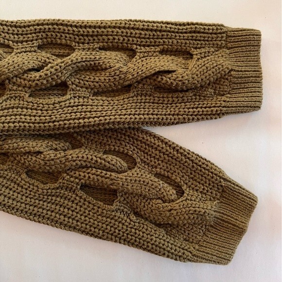 Lucky Brand Chunky Knit Sweater Cut Outs Olive Size M‎ - Picture 4 of 9